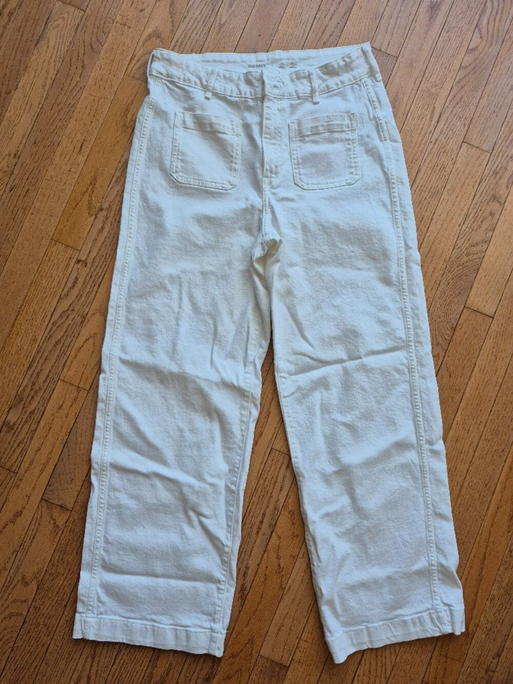 Old Navy Extra High Rise Sky Hi Wide Leg 12 White
